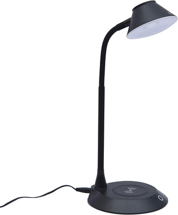 DAC Desk Lamp Wireless Charger – for iPhone 11, X, 8, Galaxy S20, S10, S9, S8, S7 and All Qi-Enabled Devices - 3 Brightness Levels - Flexible Gooseneck LED Lamp - Desk Light for Office – Black