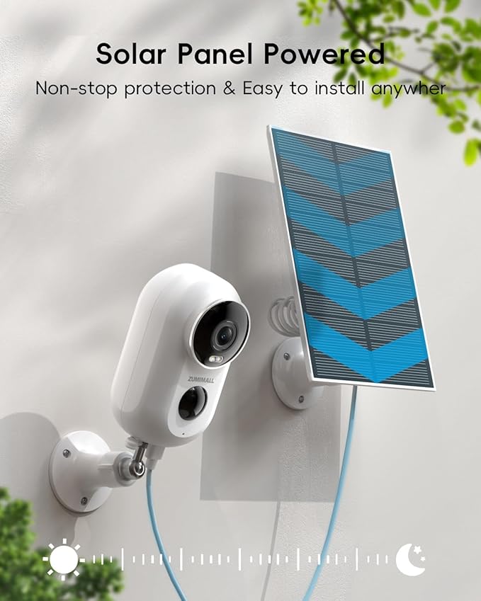 ZUMIMALL Security Cameras Wireless Outdoor with Magnetic Mount, 2K Outdoor Camera Wireless Battery Powered, 2.4G WiFi Cameras for Home Security Indoor,3MP Color Night Vision/Siren/PIR/AI/Cloud/Alexa