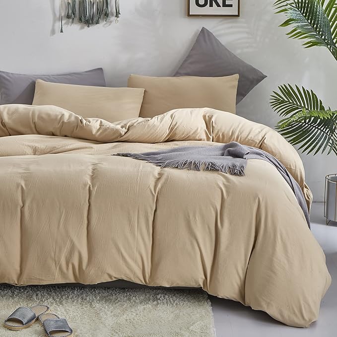 Champagne Comforter Set Full Khaki Bedding Set Lightweight Women Solid Light Champagne Blanket 3 PCs Durable Soft Comforter Set Full Beige Quilts Set Breathable Champagne Bed Comforter Set