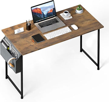 HealSmart 32/40/47 Home Office Writing Small Desk, Modern Simple Style PC Table with Storage Bag, 47 Inch, Brown/47 inch New Version