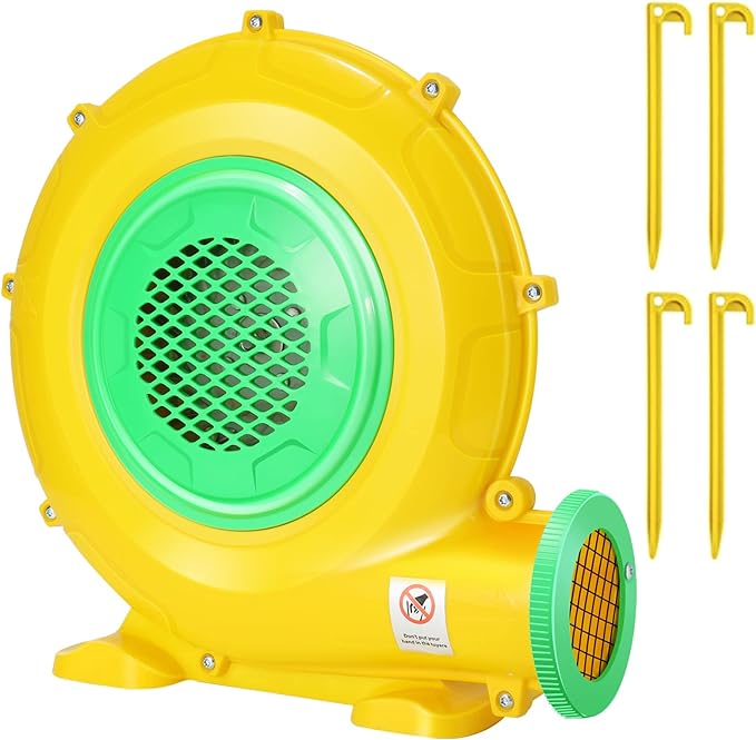 Bounce House Blower, 370W 0.5HP Commercial Air Blower with Double-sided Fan Blade Design, Strong Wind and Great Heat Dissipation Properties for Small Bouncy Castle, Jump Slides, Inflatable Arch