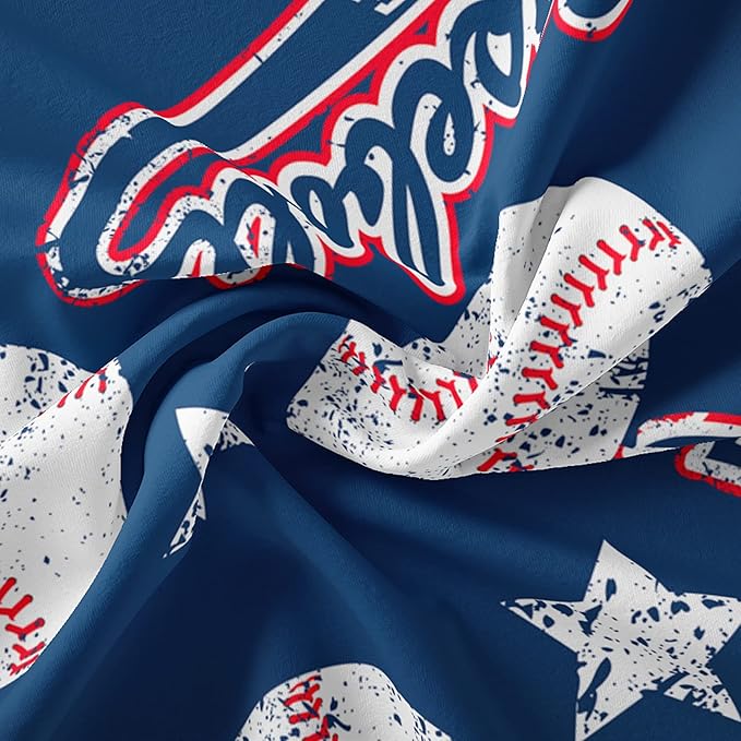 3D Baseballs Comforter Queen Size,Blue Baseball Kids Comforter Set,3Pcs Bedding Set Printed Comforter with 2 Pillowcases,Down Alternative,Soft and Lightweight,for All Seasons