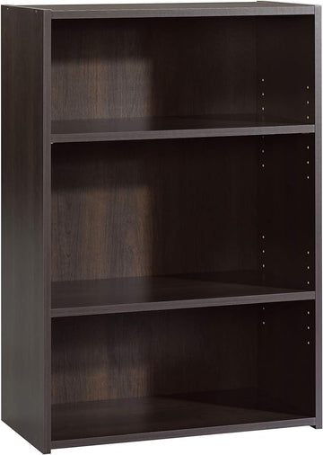 Sauder Beginnings 3 Bookcase/Book shelf, L: 24.57" x W: 11.50" x H: 35.28", Cinnamon Cherry finish