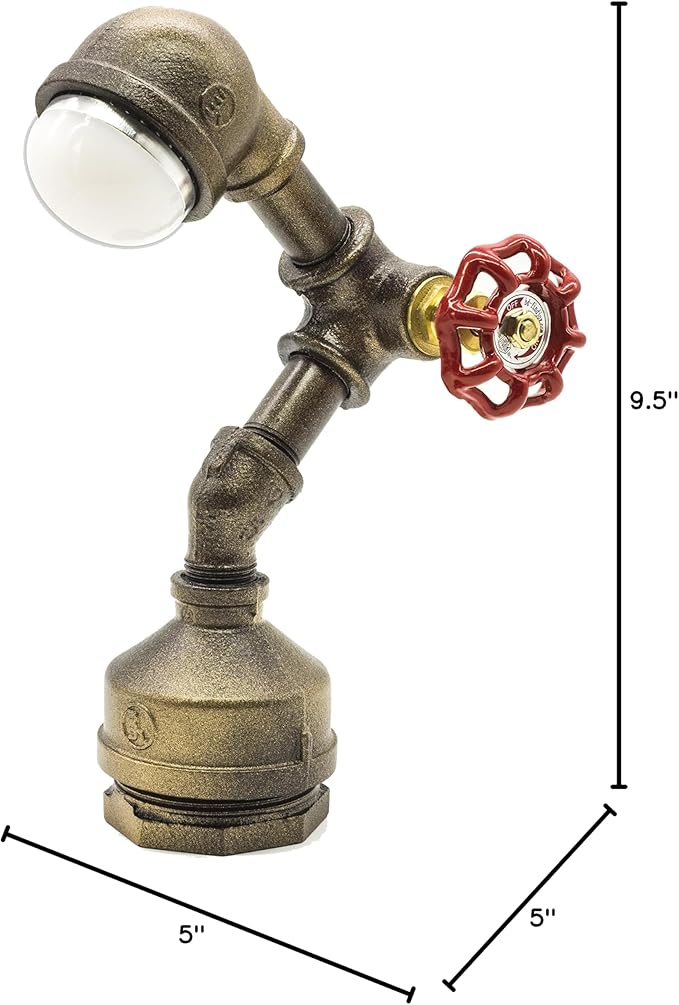 Loft Style Vintage Metal LED Table Lamp, Alfred, Steampunk Industrial, Night Light, Desk Light, LL-007-DL