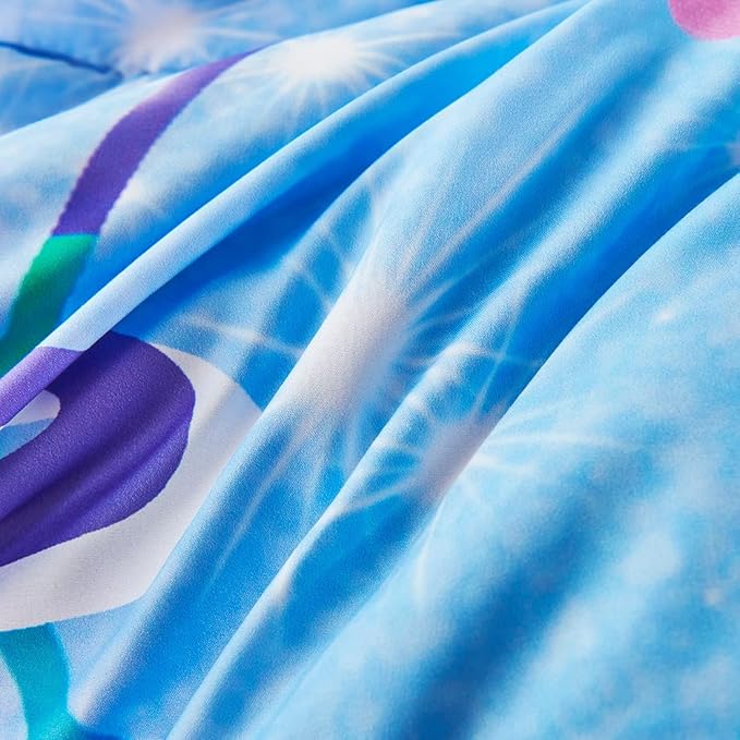 URBONUR 6 Piece Mermaid Tail Comforter Set Full Size, Mermaid Fish Scale Bedding Set for Girls Ombre Purple Blue Sparkle Comforter with Sheets Set Soft All Season Room Decor Bed Set
