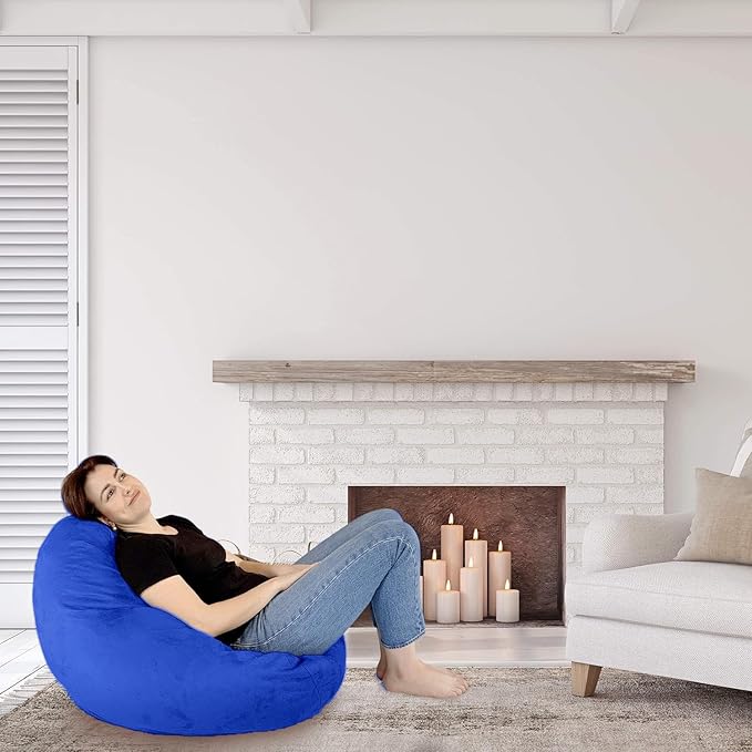 Bean Bag Stuffed Animal Storage Or Cover | No Filler | Extra Large | for Adults Or Kids | Double Stitched | Durable Zipper | Premium Microsuede