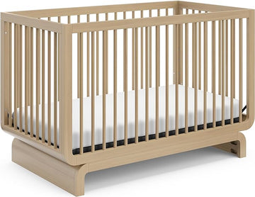 Storkcraft Santorini Deluxe 5-in-1 Convertible Crib with Bonus Toddler Guardrail (Driftwood) – GREENGUARD Gold Certified, Toddler Guardrail Included in Box, Fits Standard Crib Mattress