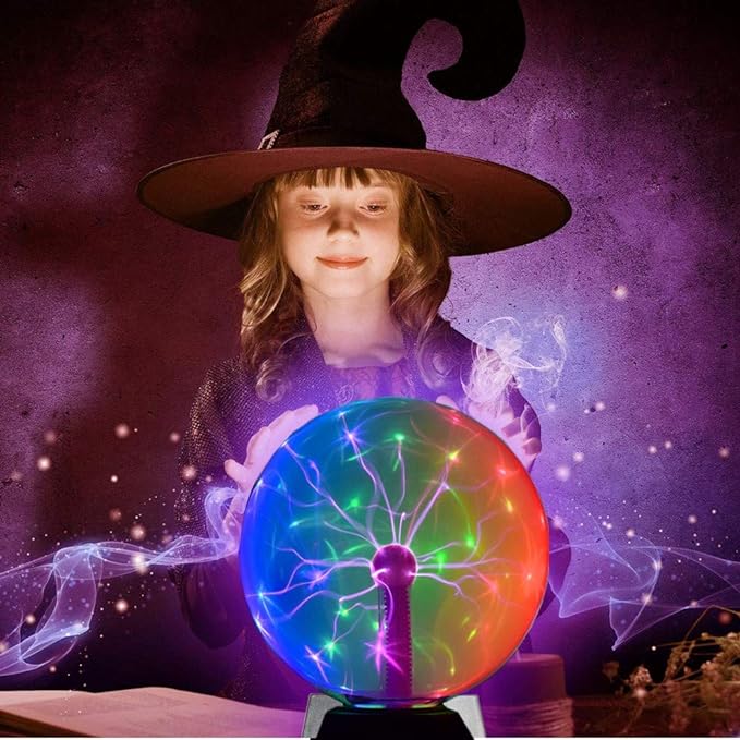 Magic Plasma Disco Ball Lamps Touch Sound Sensitive Desk Lamp Light Nebula Sphere Lightning Globe Home Room Decor electrostatic Flashing Balls Stem Nightlight 8 Inch