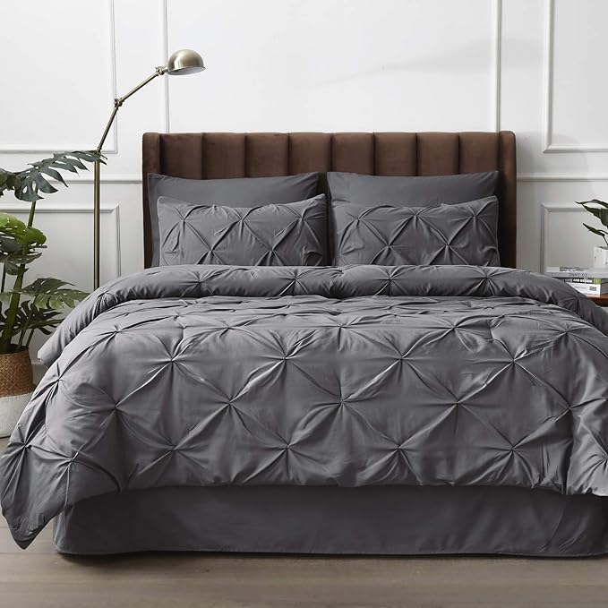 Bedsure Full Size Comforter Sets - Bedding Sets Full 7 Pieces, Bed in a Bag Dark Grey Bed Sets with Comforter, Sheets, Pillowcases & Shams, Adult & Kids Bedding