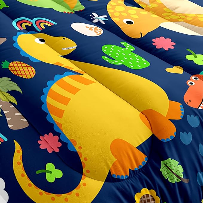 Dinosaur Bedding Twin - Dinosaur Comforter Set Twin for Boys Bedroom Dinosaur Twin Bedding Set Blue Green Boys Room Decor Kids Twin Dinosaur Bedding Set, Twin (1 Comforter 1 Pillowcase)