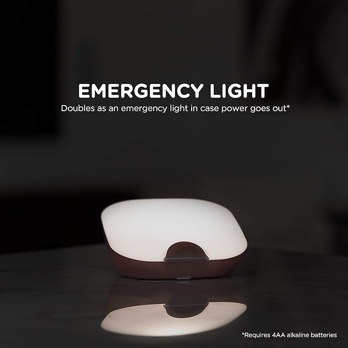 ENBRIGHTEN Night Light LED Table Lamp, Touch Sensor, Color Changing RGB, Wireless, Battery Operated, SleepLite, Sleep Friendly, Dimmable, Bedroom, Living Room, Office, Desk, Rose Gold, 47413
