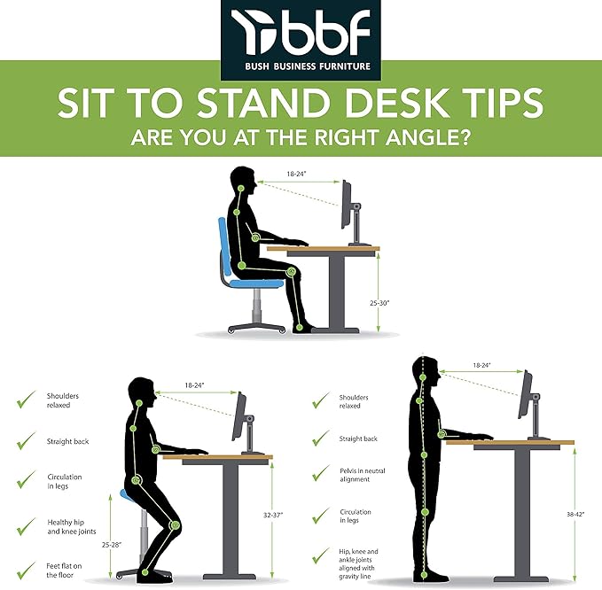 Bush Business Furniture Move 60 Electric Ergonomic Sit-Stand Computer Table for Home and Professional Office, 48W x 24D, Storm Gray