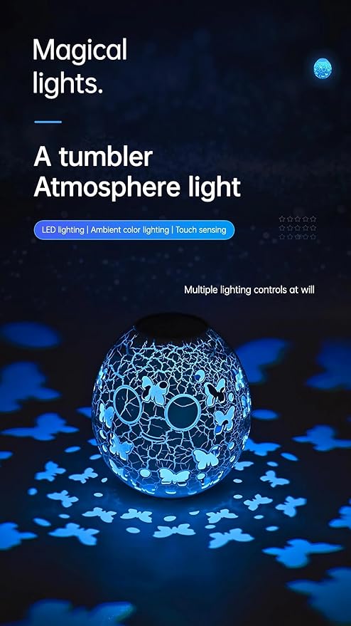 Table Lamp for Home Office，LED Bedside lamp，RGB 16 Colors，Multiple Lighting Modes Desk Lamps，Atmosphere Lights Suitable for Various Holidays（Butterfly）