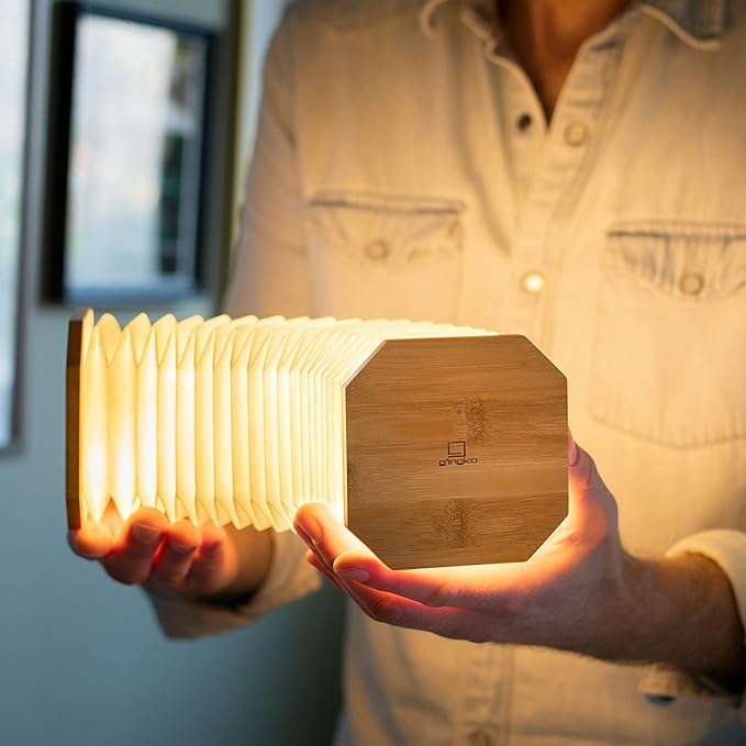 Gingko Natural Bamboo Wood Smart Accordion Lamp
