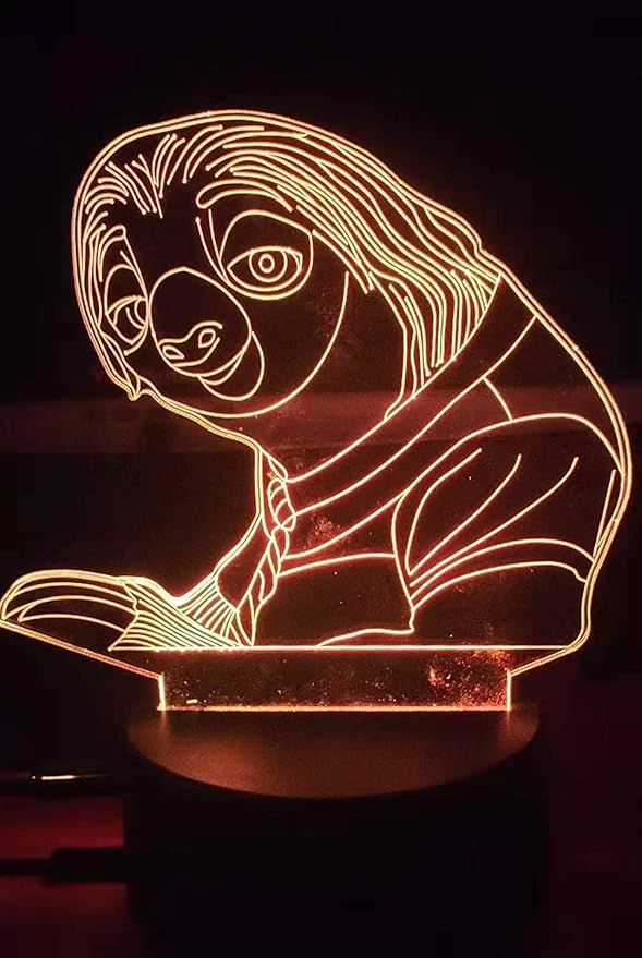 Birthday Gift Sloth Lamp - 3D Optical Illusion 2 Functions multi colors USB Charging or AA Battery - Acrylic Panel Funny Sloth Flash Light Gifts for Kids BF GF Son & Daughter