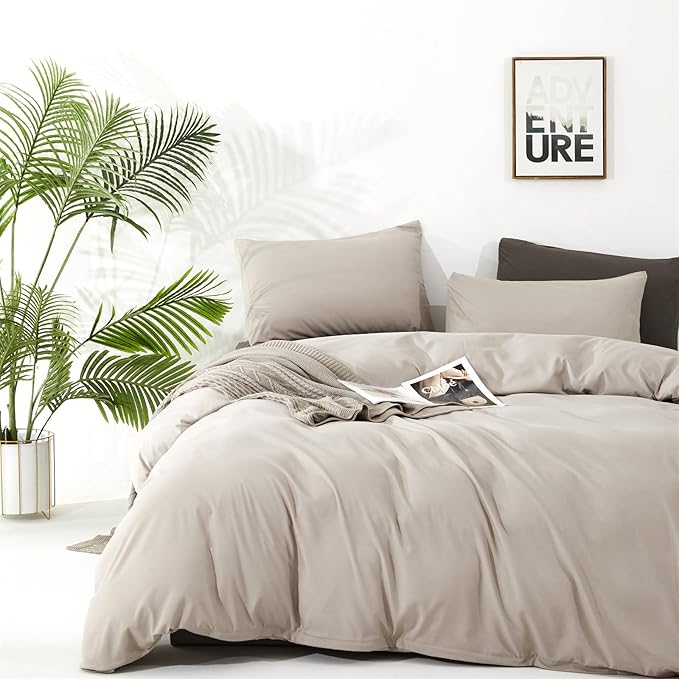 Light Khaki Comforter Set King Size Khaki Comforter 3 Pieces Champagne Color King Comforter Bedding Set Women Solid Khaki King Bed Comforter Set All Season Gift