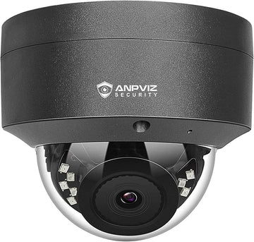 Anpviz 5MP PoE Camera, Outdoor Vandal Dome Security PoE IP Camera with Audio, 98ft Night Vision, H.265, 24/7 Recording Waterproof IP66 Indoor, Wide Angle 2.8mm (Grey), NDAA Compliant (U Series)