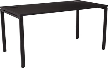 OSP Home Furnishings 60” Writing Desk with Black Laminate Top & Black Finish Metal Legs, 60