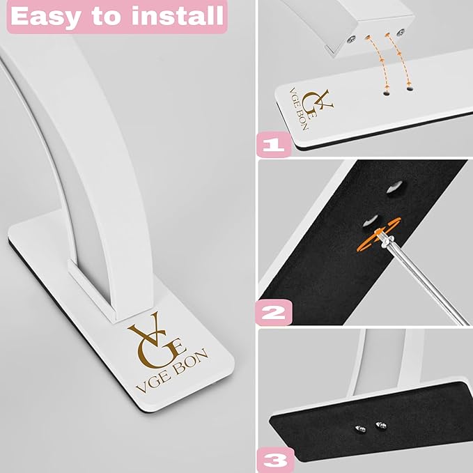 Half Moon Light for Nail Desk-4pcs Set-Half Moon Light-Half Moon Light for Esthetician-Half Moon-Lamp for Nails-Nail Lamp for Desk-Nail Desk Light-BONUS Phone Holder,Nail Prop & Elbow Rest