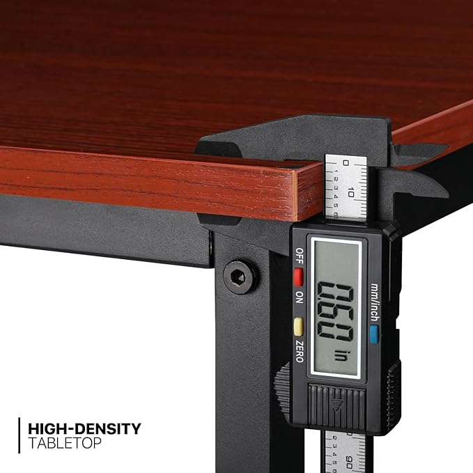 MoNiBloom Home Office Computer Desk with Storage Bag, 47" Writing Study Modern Simple Style Laptop Table, Teak Color