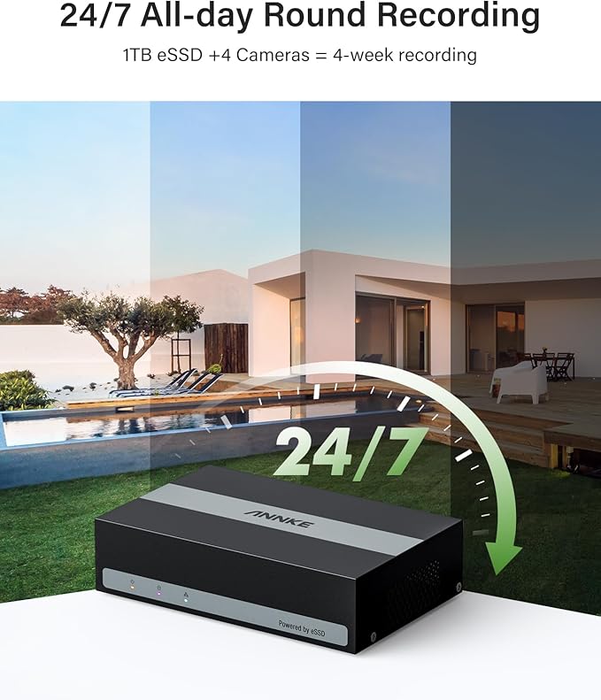 ANNKE 8 Channel 3K Lite Security Digital Video Recorder with 1TB Hard Drive, H.265+ Hybrid 5-in-1 Surveillance DVR, Human & Vehicle Detection, Supports 8CH Analog and 2 IP Cameras for 24/7 Home CCTV