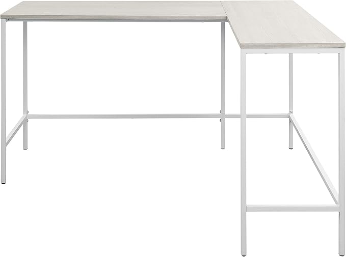 OSP Home Furnishings Contempo L-Shaped Desk, White
