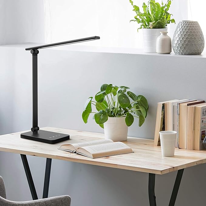Foldable Desk Light Reading Lamp 5-Color Eye Protection Study Lamp Dimmable Eye Caring Reading Desk Light Aluminum Alloy Desk Lamps Auto Timer LED Lamp
