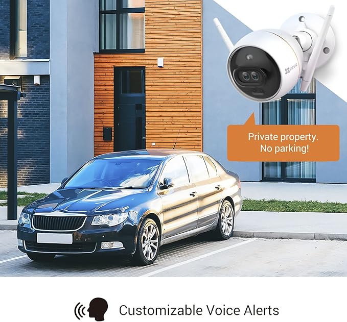 EZVIZ Outdoor Camera Dual Lens, Surveillance Camera with Color Night Vision & Human/Vehicle Detection, Active Defense with Light & Siren, Two-Way Talk, IP67, No Subscription Fee Cloud(C3X-Cloud)