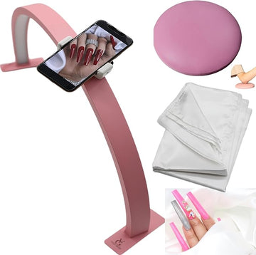 Half Moon Light for Nail Desk-4pcs Set-Half Moon Light-Half Moon Light for Esthetician-Half Moon Lamp for Nails-Nail Lamp for Desk-Nail Desk Light-BONUS Phone Holder,Nail Prop & Elbow Rest