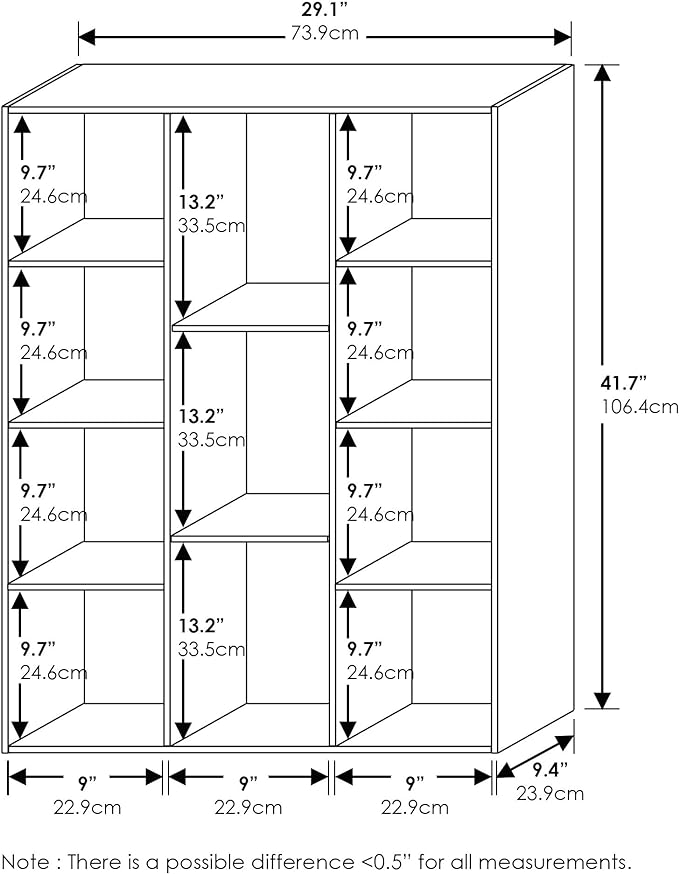 FURINNO 11107WH-GR 7 Reversible, 11-Cube, White Green