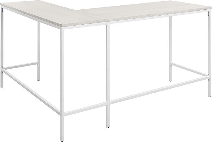 OSP Home Furnishings Contempo L-Shaped Desk, White