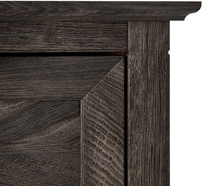 Bush Furniture Key West 2 Drawer Lateral File Cabinet in Dark Gray Hickory | Document Storage for Home Office | Accent Chest with Drawers