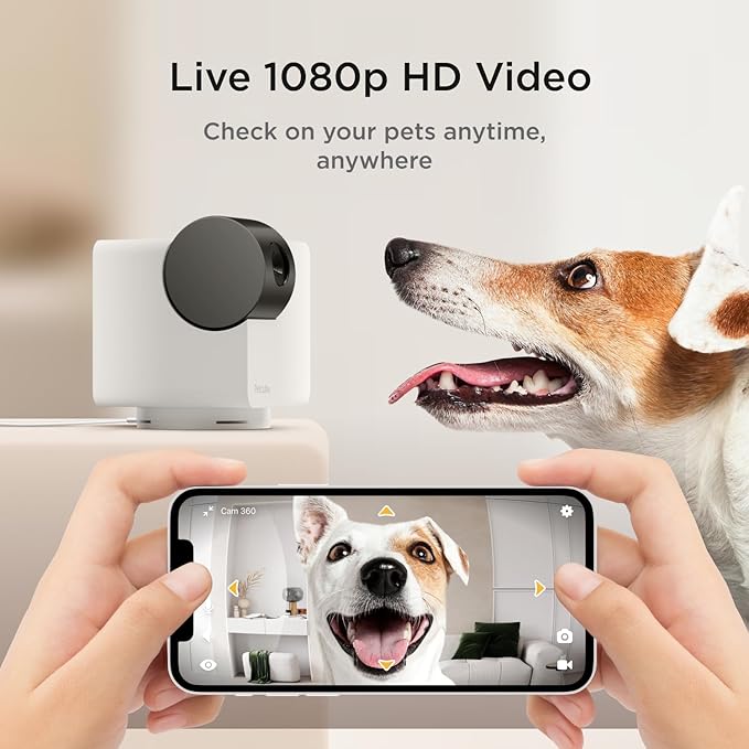 Petcube Cam 360 The Pack of 3 Camera | Ultimate Interactive WiFi Pet and Home Security Pan-Tilt Camera with Phone App, 1080p HD Video, 360° Rotation, Night Vision, Smart Alerts for Home Surveillance