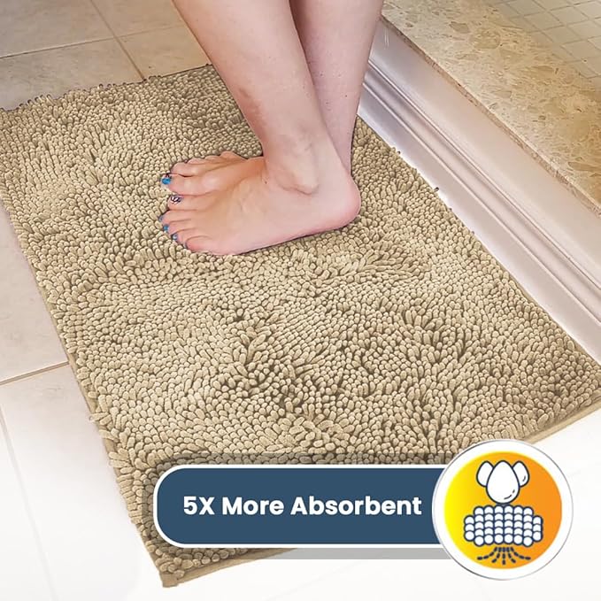 Muddy Mat® Shown on TV – Super Absorbent Microfiber Dog Door Mat for Muddy Paws, Non-Slip Washable Pet Rug, Quick Dry Chenille Entryway Carpet, Machine Washable Indoor Outdoor mat, Beige 30"x19"