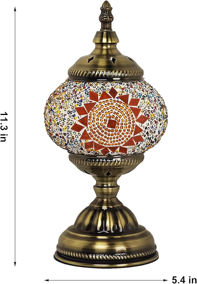 Turkish Table Lamp Handcrafted Mosaic and Stained Glass Moroccan Lamp for Home Decor