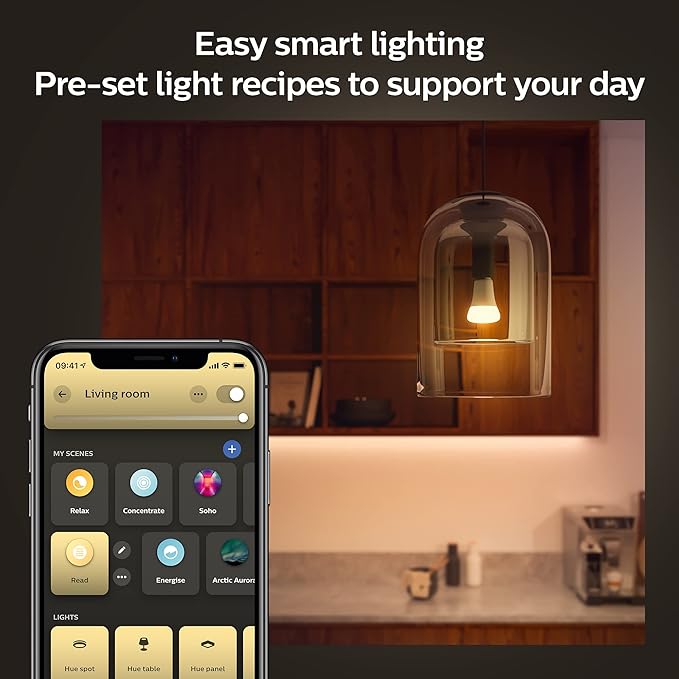 Philips Hue Smart 100W A21 LED Bulb - White Ambiance Warm-to-Cool White Light - 1 Pack - 1600LM - E26 - Indoor - Control with Hue App - Works with Alexa, Google Assistant and Apple Homekit