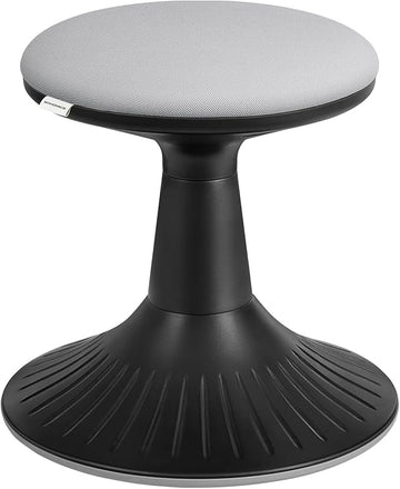 SONGMICS Kids Wobble Chair, Wiggle Stool for Kids Ages 5-8, Comfortable 60D Foam Seat, Breathable Fabric, Anti-Slip Base, 14.2-Inch High, Tool-Free Assembly, Ink Black and Dove Gray UOSC009B01