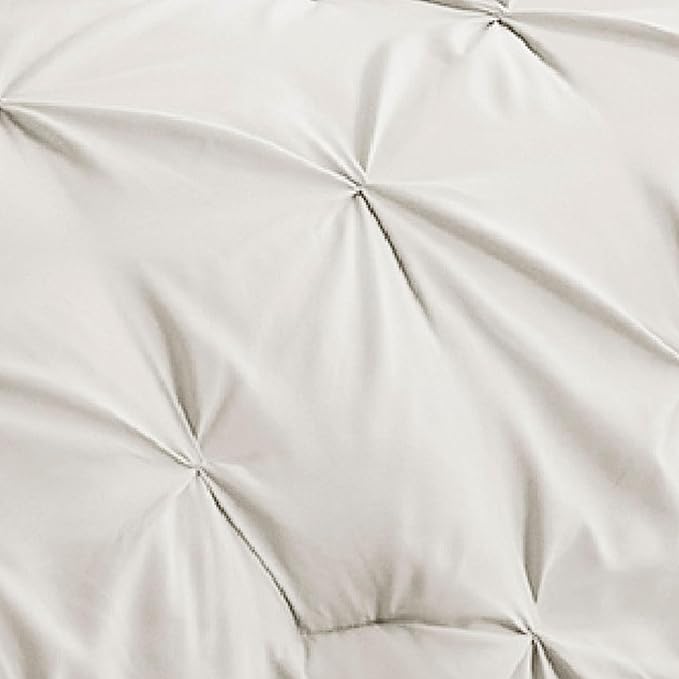 Bedsure California King Comforter Set - Cal King Bed Set 7 Pieces, Pinch Pleat Ivory Cali King Bedding Set with Comforter, Sheets, Pillowcases & Shams