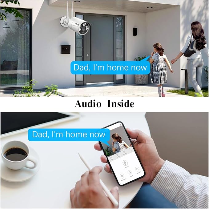 (Dual Antennas for Wi-Fi Enhanced) AI Human Detected 2-Antennas Enhance Outdoor Wireless Security Camera System WiFi Video Surveillance System