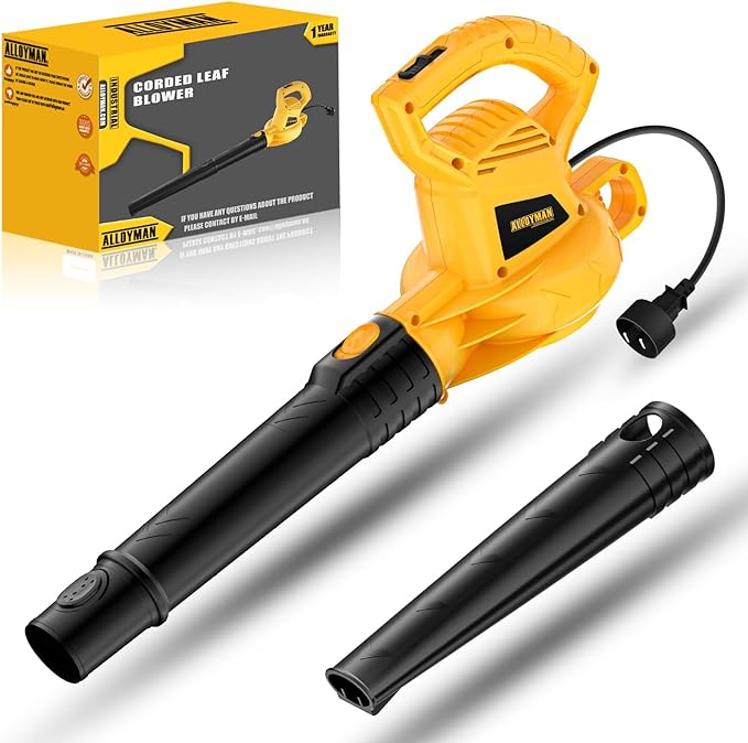 ALLOYMAN Electric Leaf Blower,7AMP Lawn Blower,130MPH Mini Leaf Blower Lightweight & Portable for Lawn Care/Snow Blowing