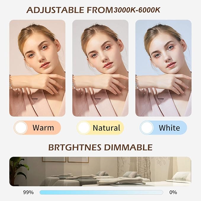 Half Moon Light for Nail Art, 3000‑6000K Adjustable Half Moon Desk Lamp with 22 Inch Lamp Holder, Desktop Moon Lighting Lamp for Beauty Skincare Eyebrows Lash Extension (US Plug)