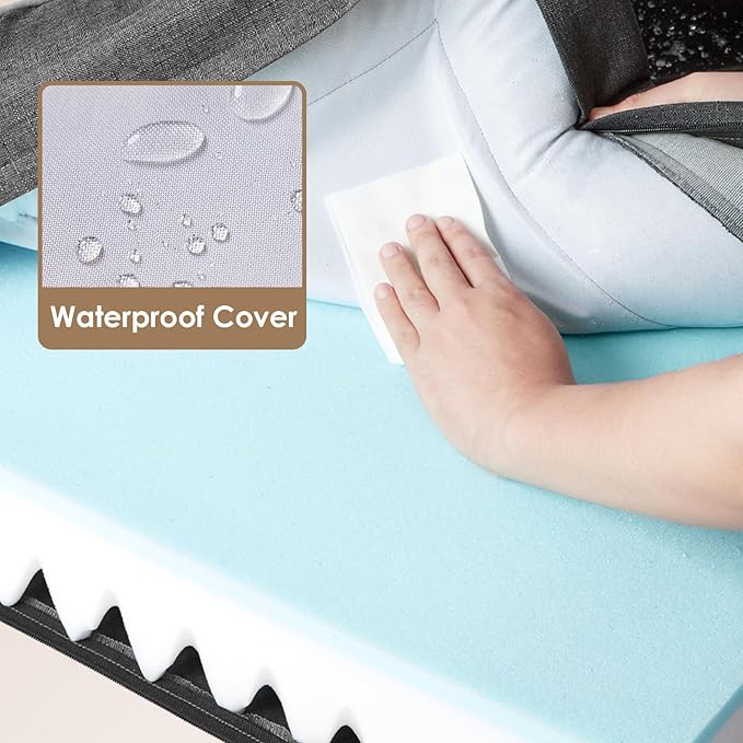 EHEYCIGA Orthopedic Dog Beds for Large Dogs, Waterproof Memory Foam Large Dog Bed with Sides, Non-Slip Bottom and Egg-Crate Foam Large Dog Couch Bed with Washable Removable Cover, Dark Grey