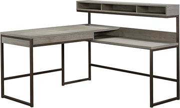 Sauder Manhattan Gate L-Shaped Desk, Mystic Oak finish