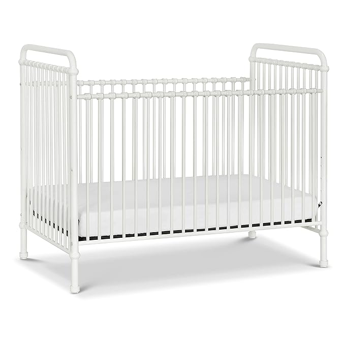 Namesake Abigail 3-in-1 Convertible Metal Crib in Washed White, Greenguard Gold Certified