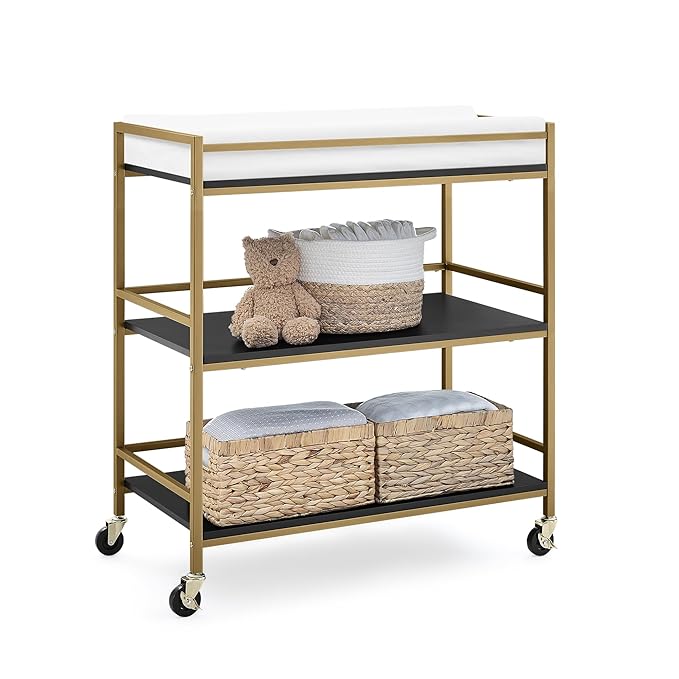 Delta Children Jade Changing Table/Cart, Ebony Melamine/Bronze