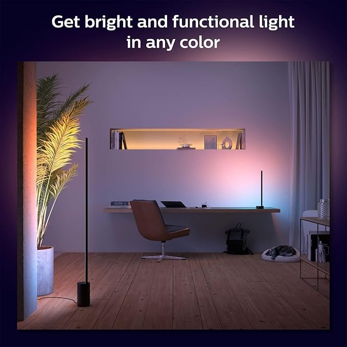 Philips Hue Signe Smart Floor Lamp, Black - White and Color Ambiance LED Color-Changing Light - 2 Pack - Control with Hue App - Compatible with Alexa, Google Assistant, and Apple Homekit