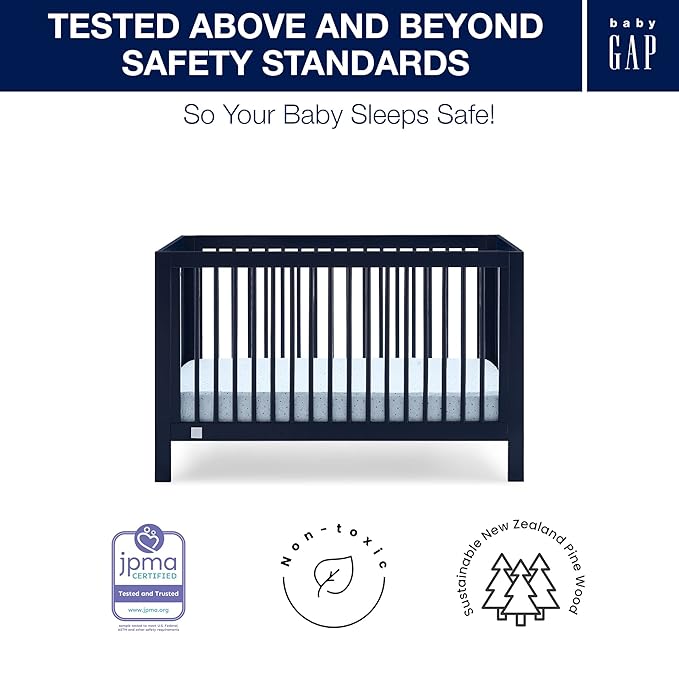 GAP babyGap Charlie 6-in-1 Convertible Crib - Greenguard Gold Certified, Navy