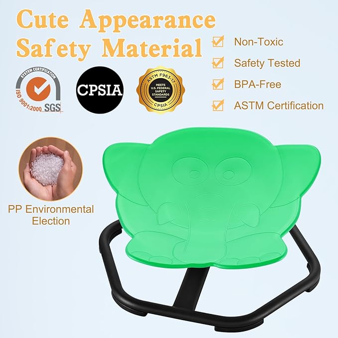 Spinning Chair for Autistic Kids Sit and Spin Chair for Kids Swivel Sensory Chair Elephant Spinning Seat Autism Sensory Chair Items for Sensory Room Training Balance Body Coordination