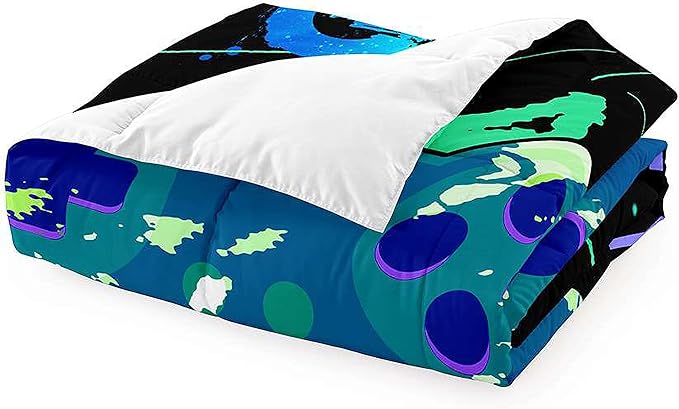 Game Comforter Set Video Gaming Bedding Sets Gamer Room Decor Queen Size Colorful Black Gamepad Soft Game Bedding Set for Boys Teen 1 Comforter and 2 Pillowcases