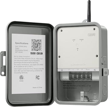 DEWENWILS Pool Pump Timer, Outdoor Smart WiFi Box, Heavy Duty 40A 120VAC 2HP Wireless Controller Timer for Pool, Water Heater, Compatible with Smart Phone, Alexa, Google Assistant, ETL Listed